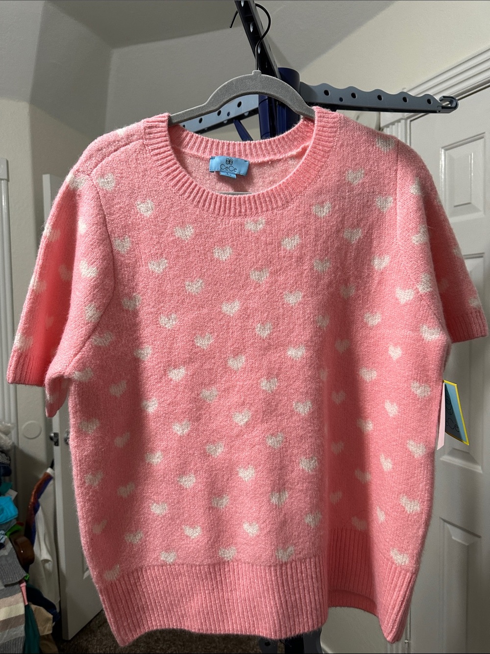 Cece Heart Knit Sweater Top